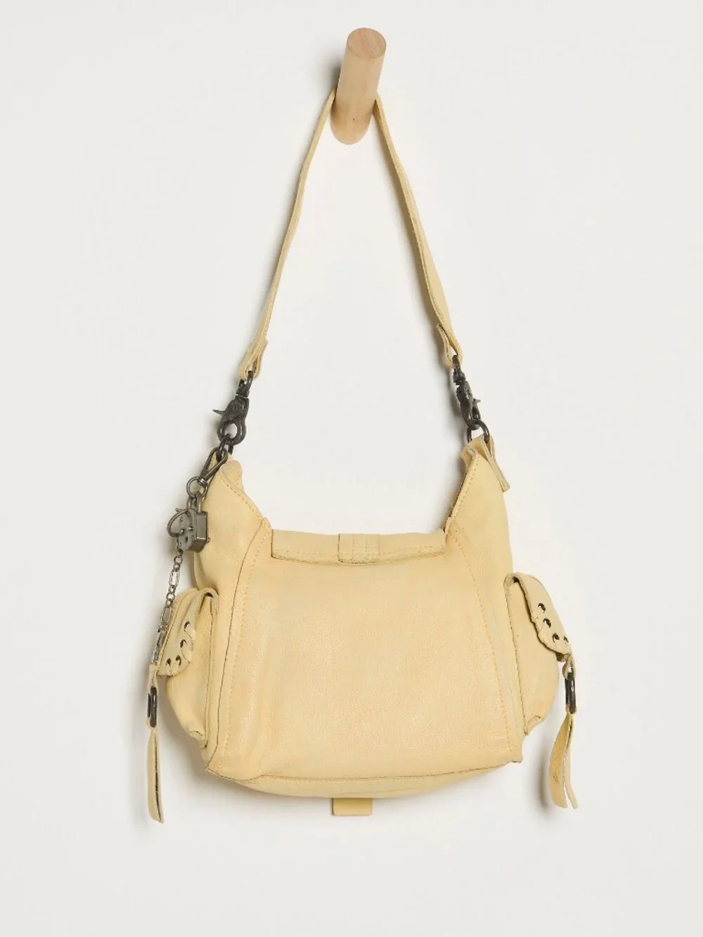 FREE PEOPLE We The Free Baby Leigh Distressed Tote Bag / Butter Yellow